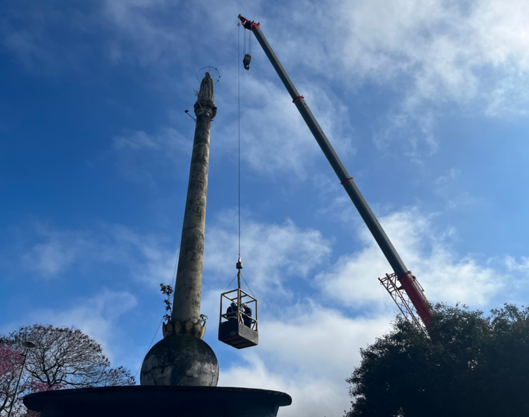 avaliacao-tecnica-e-realizada-no-entorno-do-monumento-nossa-senhora-de-fatima